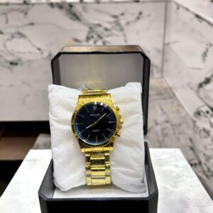 Men Golden Stainless Steel Quartz Watch