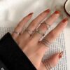 silver round ring set with simple and sleek design