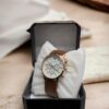 Men Brown Leather Quartz Watch