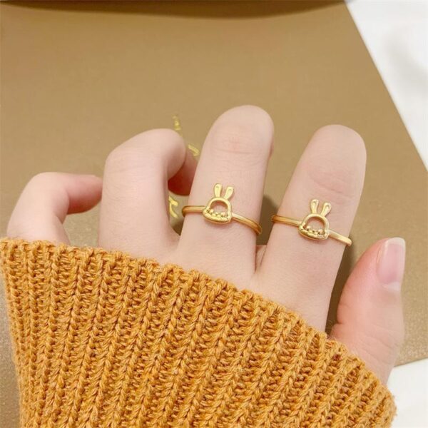 bunny style adjustable rings with cute and playful design