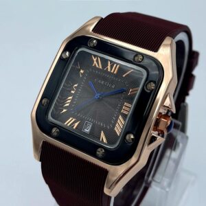 Cartier Men Round Case Quartz Watch