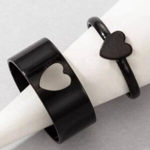 couple heart pair ring