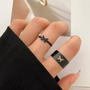 couple butterfly pair ring