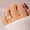 couple heart pair ring