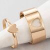 couple heart pair ring