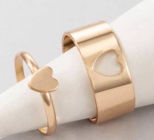 couple heart pair ring