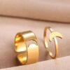 couple moon pair ring