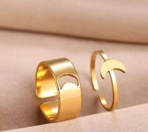 couple moon pair ring