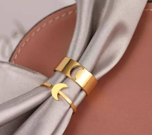couple moon pair ring