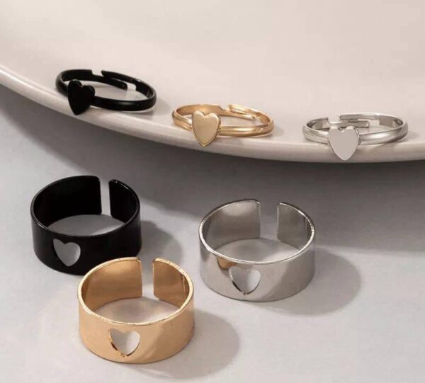 couple heart three pair ring