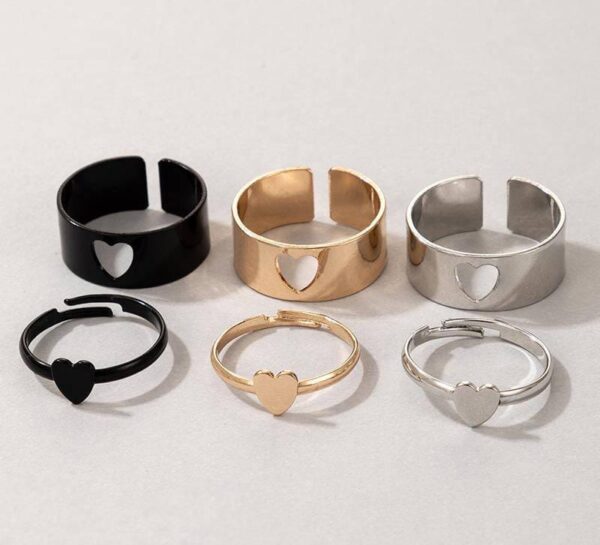 couple heart three pair ring