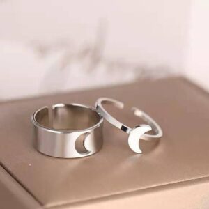 couple moon pair ring