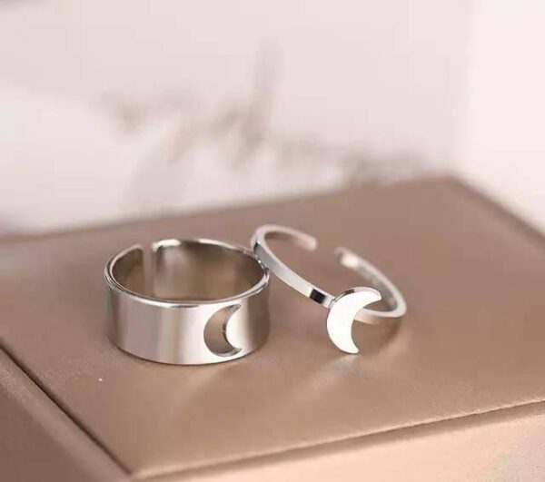 couple moon pair ring