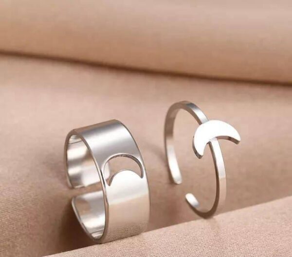 couple moon pair ring
