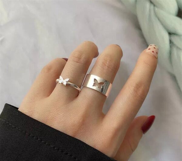 couple butterfly pair ring
