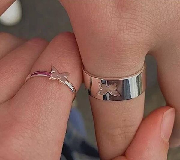 couple butterfly pair ring