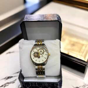 Men Silver Stainless Steel Quartz Analogue Watch