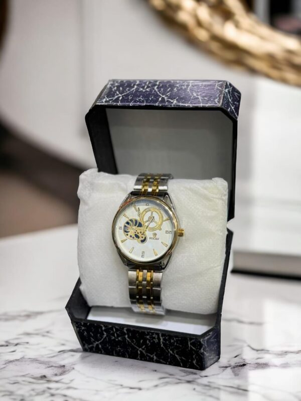 Men Silver Stainless Steel Quartz Analogue Watch