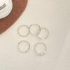 silver plated alloy 5 ring set with stylish designs