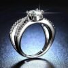cubic zirconia three layer adjustable ring with sparkling stones