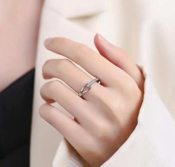 elegant silver plated adjustable ring with sleek finish