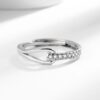 elegant silver plated adjustable ring with sleek finish