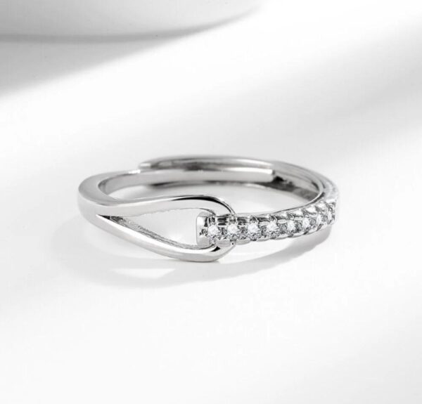 elegant silver plated adjustable ring with sleek finish