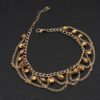 gold plated alloy anklet with sleek and elegant design