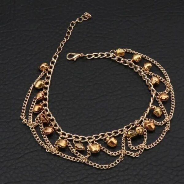 gold plated alloy anklet with sleek and elegant design