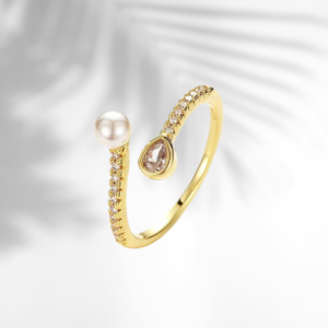 classic golden plated metal ring with smooth finish