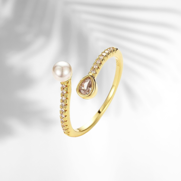 classic golden plated metal ring with smooth finish