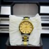 Men Golden Stainless Steel Analogue Watch
