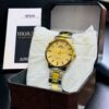 Men Golden Stainless Steel Analogue Watch