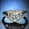 silver heart shape metal ring with smooth finish