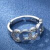 elegant silver plated metal ring with polished finish