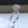 adjustable crystal flower ring with sparkling petals