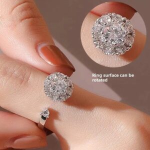 adjustable rotatable balls ring silver plated with playful design
