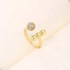zircon circle open ball ring with sparkling accents