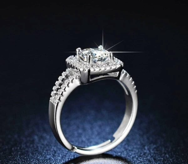 cocktail layered adjustable ring with cubic zirconia stones