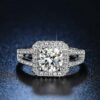 cocktail layered adjustable ring with cubic zirconia stones