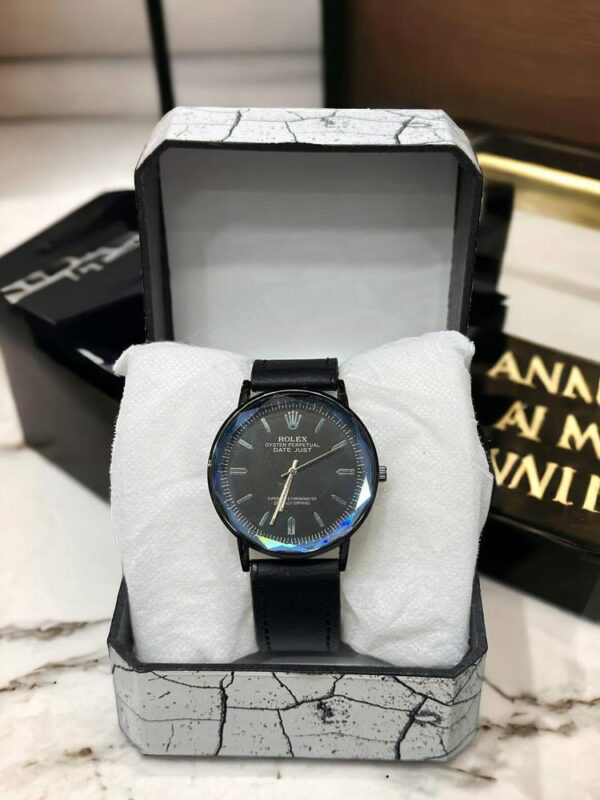 Rolex Men Stainless Steel Plain Strap Watch