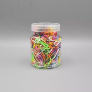 multicolor hair rubber jar with assorted vibrant colors