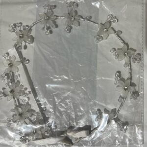 silver plain linen hair band with soft and elegant texture