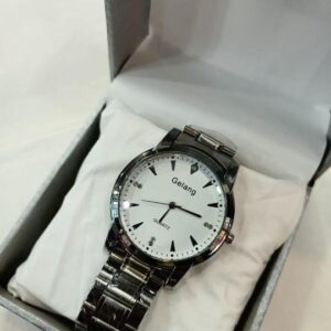 Men Silver Stainless Steel Analogue Watch