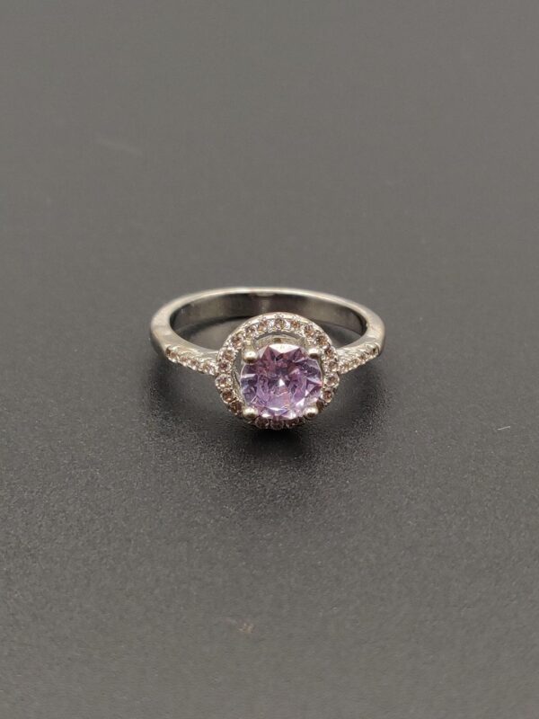 silver zircon 925 sterling silver plated ring