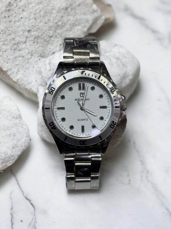Men Silver Stainless Steel Analogue Watch