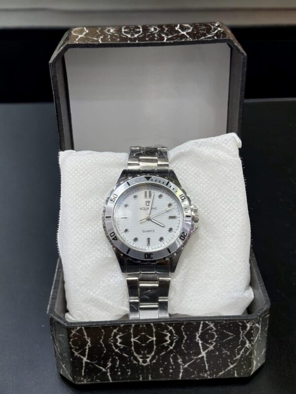 Men Silver Stainless Steel Analogue Watch