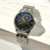 Men Stainless Steel Watch with Wooden Smart Box