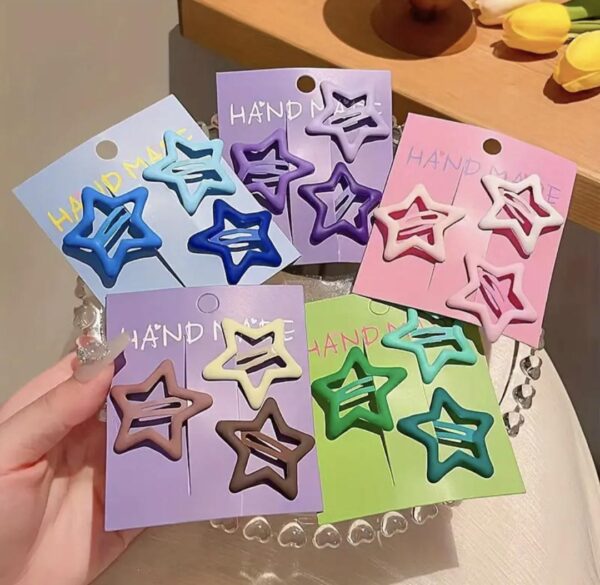 star style printed multicolor hair pins for playful styling