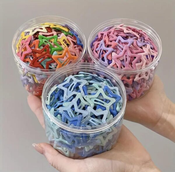 star style printed multicolor hair pins for playful styling